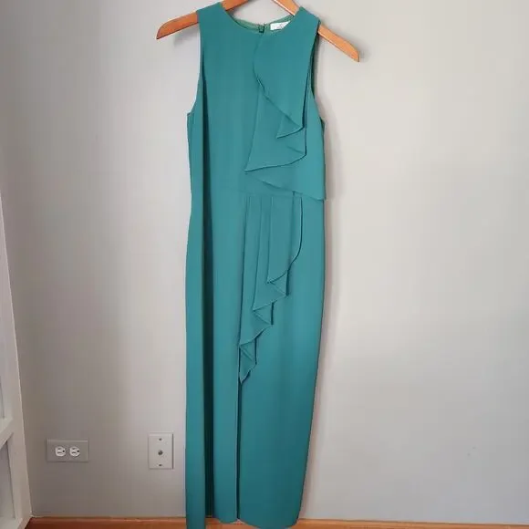 green emerald velvet dress ebossy Women's Spliced Tiered Stripes Sleeveless High Waist A-line Ruffled  Flowy Maxi Dress (S, Green) at Amazon Women's Clothing store main image 1